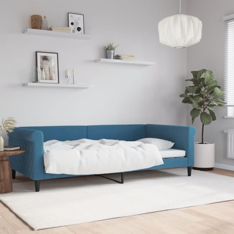 vidaXL Tagesbett Blau 100x200 cm Samt vidaXL Tagesbett Blau 100x200 cm Samt