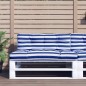 Palettenkissen Blau Weiß Gestreift 120x40x12 cm Stoff Palettenkissen Blau Weiß Gestreift 120x40x12 cm Stoff