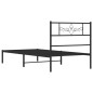 vidaXL Bettgestell mit Kopfteil Metall Schwarz 100x190 cm vidaXL Bettgestell mit Kopfteil Metall Schwarz 100x190 cm