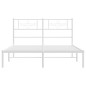 vidaXL Bettgestell mit Kopfteil Metall Weiß 150x200 cm vidaXL Bettgestell mit Kopfteil Metall Weiß 150x200 cm