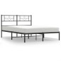 vidaXL Bettgestell mit Kopfteil Metall Schwarz 140x200 cm vidaXL Bettgestell mit Kopfteil Metall Schwarz 140x200 cm