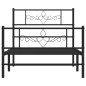 vidaXL Bettgestell mit Kopf- und Fußteil Metall Schwarz 90x190 cm vidaXL Bettgestell mit Kopf- und Fußteil Metall Schwarz 90x190 cm
