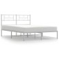 vidaXL Bettgestell mit Kopfteil Metall Weiß 120x190 cm vidaXL Bettgestell mit Kopfteil Metall Weiß 120x190 cm