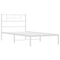 vidaXL Bettgestell mit Kopfteil Metall Weiß 100x200 cm vidaXL Bettgestell mit Kopfteil Metall Weiß 100x200 cm