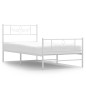 vidaXL Bettgestell mit Kopf- und Fußteil Metall Weiß 107x203 cm vidaXL Bettgestell mit Kopf- und Fußteil Metall Weiß 107x203 cm