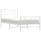 vidaXL Bettgestell mit Kopf- und Fußteil Metall Weiß 107x203 cm vidaXL Bettgestell mit Kopf- und Fußteil Metall Weiß 107x203 cm