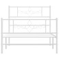 vidaXL Bettgestell mit Kopf- und Fußteil Metall Weiß 107x203 cm vidaXL Bettgestell mit Kopf- und Fußteil Metall Weiß 107x203 cm