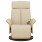 vidaXL Massagesessel mit Fußteil Creme Stoff vidaXL Massagesessel mit Fußteil Creme Stoff