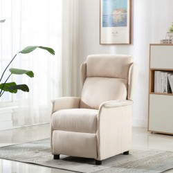 vidaXL Relaxsessel Creme Stoff