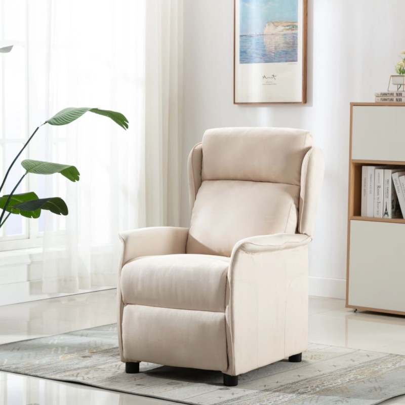 vidaXL Relaxsessel Creme Stoff vidaXL Relaxsessel Creme Stoff