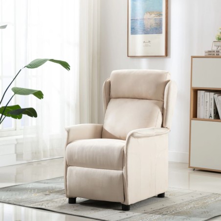 vidaXL Relaxsessel Creme Stoff