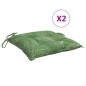 Stuhlkissen 2 Stk. Blattmuster 40x40x7 cm Stoff Stuhlkissen 2 Stk. Blattmuster 40x40x7 cm Stoff