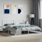 vidaXL Bettgestell mit Kopfteil Metall Weiß 200x200 cm vidaXL Bettgestell mit Kopfteil Metall Weiß 200x200 cm