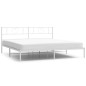 vidaXL Bettgestell mit Kopfteil Metall Weiß 200x200 cm vidaXL Bettgestell mit Kopfteil Metall Weiß 200x200 cm