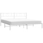 vidaXL Bettgestell mit Kopfteil Metall Weiß 200x200 cm vidaXL Bettgestell mit Kopfteil Metall Weiß 200x200 cm