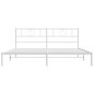 vidaXL Bettgestell mit Kopfteil Metall Weiß 200x200 cm vidaXL Bettgestell mit Kopfteil Metall Weiß 200x200 cm