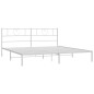 vidaXL Bettgestell mit Kopfteil Metall Weiß 200x200 cm vidaXL Bettgestell mit Kopfteil Metall Weiß 200x200 cm