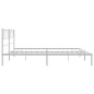 vidaXL Bettgestell mit Kopfteil Metall Weiß 200x200 cm vidaXL Bettgestell mit Kopfteil Metall Weiß 200x200 cm