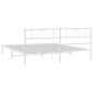 vidaXL Bettgestell mit Kopfteil Metall Weiß 200x200 cm vidaXL Bettgestell mit Kopfteil Metall Weiß 200x200 cm