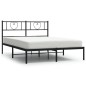 vidaXL Bettgestell mit Kopfteil Metall Schwarz 120x190 cm vidaXL Bettgestell mit Kopfteil Metall Schwarz 120x190 cm