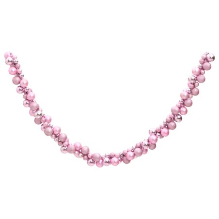 vidaXL Kugelgirlande Rosa 175 cm Polystyrol