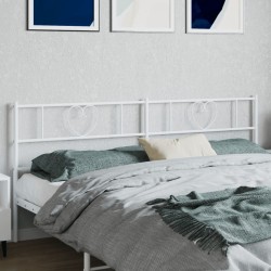 vidaXL Kopfteil Metall Weiß 200 cm