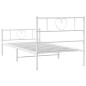 vidaXL Bettgestell mit Kopf- und Fußteil Metall Weiß 100x200 cm vidaXL Bettgestell mit Kopf- und Fußteil Metall Weiß 100x200 cm