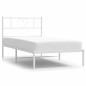 vidaXL Bettgestell mit Kopfteil Metall Weiß 90x190 cm vidaXL Bettgestell mit Kopfteil Metall Weiß 90x190 cm