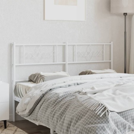 vidaXL Kopfteil Metall Weiß 120 cm
