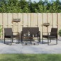 5-tlg. Garten-Essgruppe mit Kissen Braun PP-Rattan 5-tlg. Garten-Essgruppe mit Kissen Braun PP-Rattan