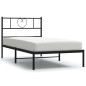 vidaXL Bettgestell mit Kopfteil Metall Schwarz 90x190 cm vidaXL Bettgestell mit Kopfteil Metall Schwarz 90x190 cm