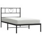 vidaXL Bettgestell mit Kopfteil Metall Schwarz 90x190 cm vidaXL Bettgestell mit Kopfteil Metall Schwarz 90x190 cm
