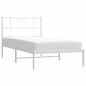 vidaXL Bettgestell mit Kopfteil Metall Weiß 100x190 cm vidaXL Bettgestell mit Kopfteil Metall Weiß 100x190 cm