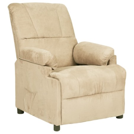 vidaXL Relaxsessel Creme Wildleder-Optik