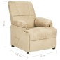 vidaXL Relaxsessel Creme Wildleder-Optik vidaXL Relaxsessel Creme Wildleder-Optik