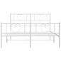 vidaXL Bettgestell mit Kopf- und Fußteil Metall Weiß 160x200 cm vidaXL Bettgestell mit Kopf- und Fußteil Metall Weiß 160x200 cm