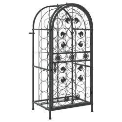 vidaXL Weinregal für 33 Flaschen Schwarz 45x36x100 cm Schmiedeeisen