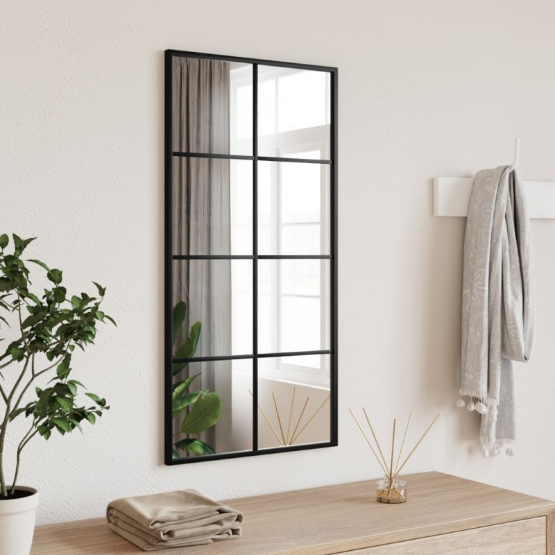 vidaXL Wandspiegel Schwarz 40x80 cm Rechteckig Eisen vidaXL Wandspiegel Schwarz 40x80 cm Rechteckig Eisen