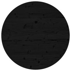 vidaXL Tischplatte Rund Schwarz Ø80x3 cm Massivholz Kiefer