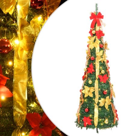 vidaXL Pop-Up-Weihnachtsbaum Künstlich 200 LEDs Grün 210 cm