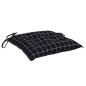 Stuhlkissen 2 Stk. Schwarz Karomuster 40x40x7 cm Stoff Stuhlkissen 2 Stk. Schwarz Karomuster 40x40x7 cm Stoff