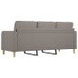 vidaXL 3-Sitzer-Sofa Taupe 180 cm Stoff vidaXL 3-Sitzer-Sofa Taupe 180 cm Stoff