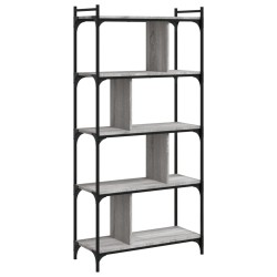 vidaXL Bücherregal 5 Böden Grau Sonoma 76x32x158 cm Holzwerkstoff