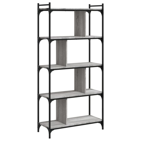 vidaXL Bücherregal 5 Böden Grau Sonoma 76x32x158 cm Holzwerkstoff