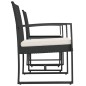 3-tlg. Garten-Essgruppe mit Kissen Schwarz PP-Rattan 3-tlg. Garten-Essgruppe mit Kissen Schwarz PP-Rattan