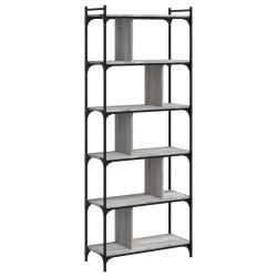 vidaXL Bücherregal 6 Böden Grau Sonoma 76x32x192 cm Holzwerkstoff