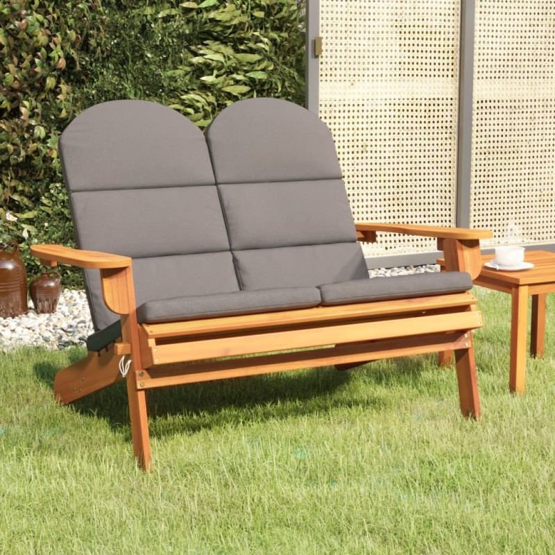 Adirondack-Gartenbank mit Kissen 126 cm Massivholz Akazie Adirondack-Gartenbank mit Kissen 126 cm Massivholz Akazie