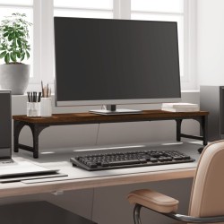 vidaXL Monitorständer Braun Eichen-Optik 85x23x15,5 cm Holzwerkstoff