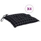 Stuhlkissen 4 Stk. Schwarz Karomuster 50x50x7 cm Oxford-Gewebe