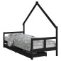 vidaXL Kinderbett mit Schubladen Schwarz 80x200 cm Massivholz Kiefer vidaXL Kinderbett mit Schubladen Schwarz 80x200 cm Massivholz Kiefer